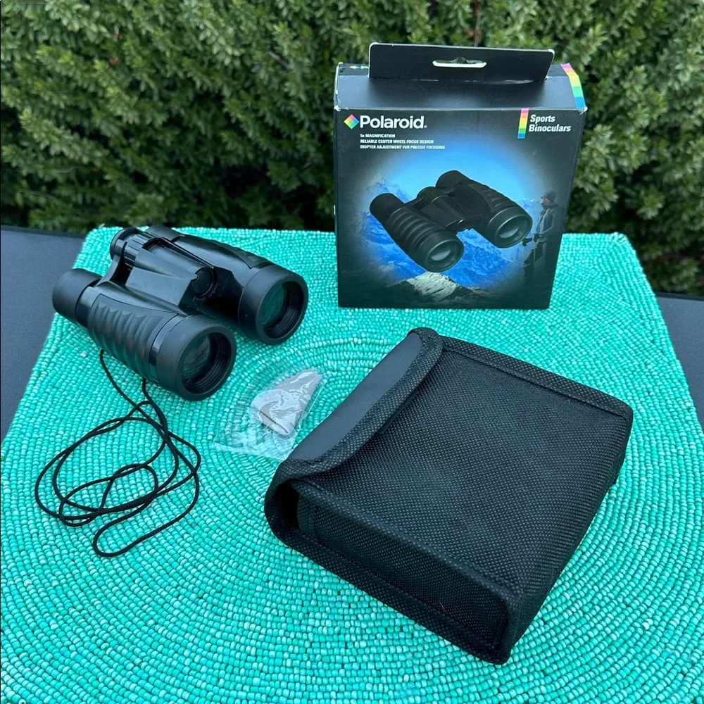 Polaroid Black Sports Binoculars with Blue Accents